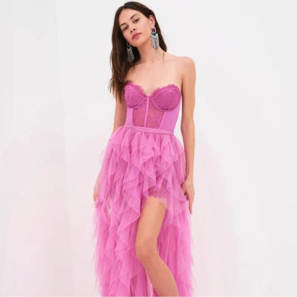 For Love And Lemons Pink Strapless Dress